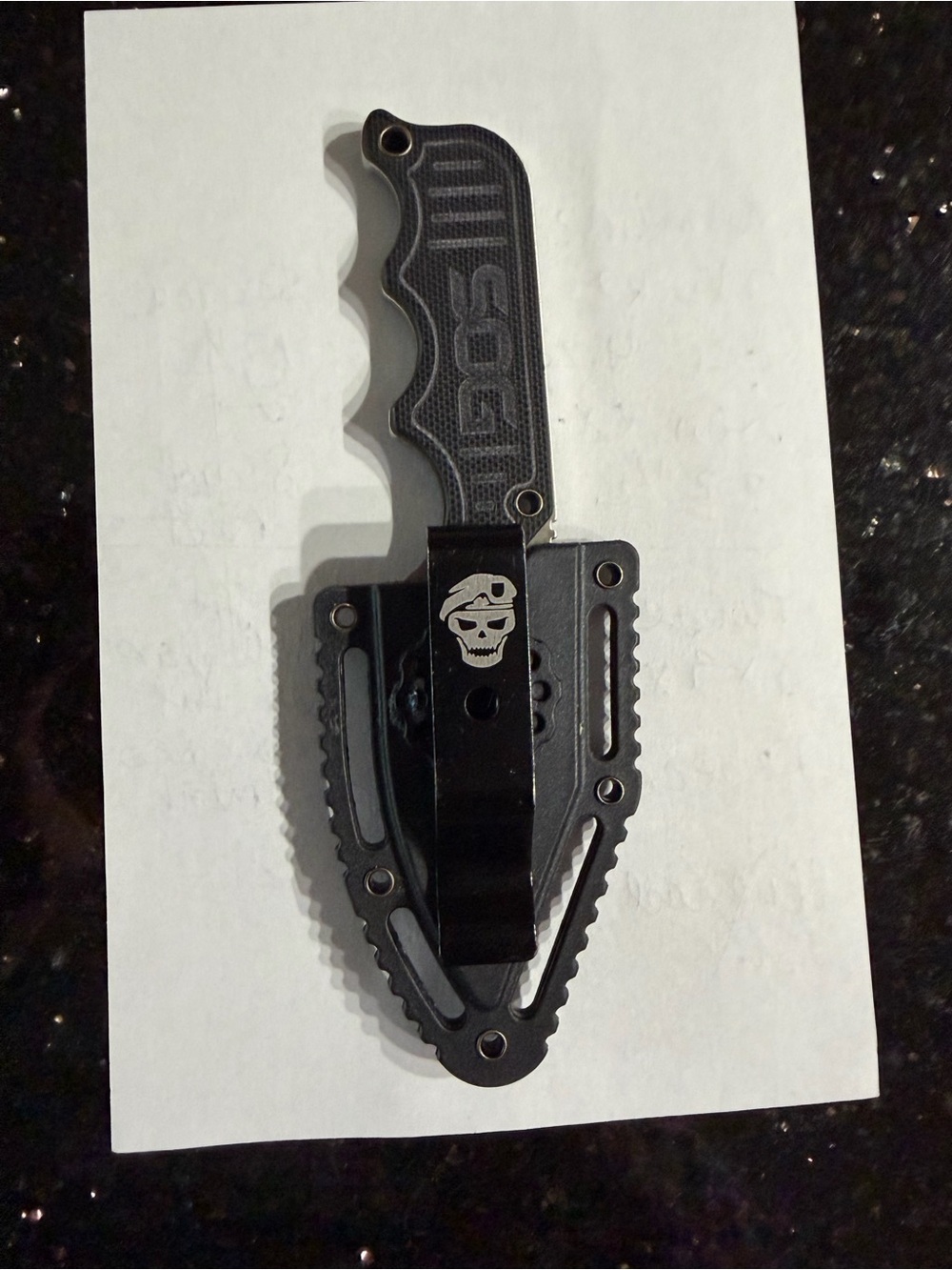 SOG Fixed Blade Neck Knife in Black
